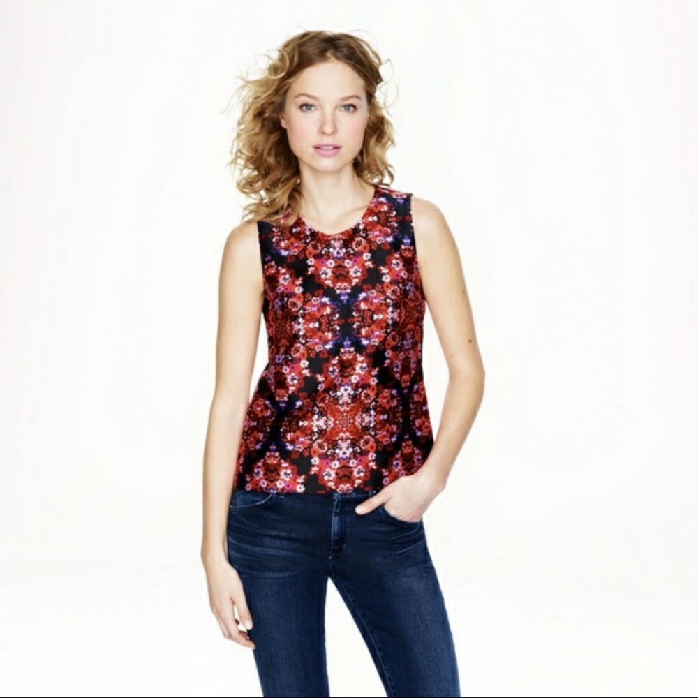 J. Crew Collection Berry Bouquet Top Size 00